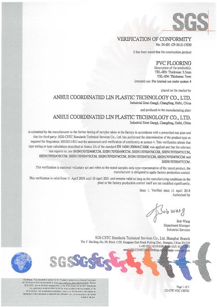 China Anhui Coordinated Lin technology CO.,LTD. Certificaten